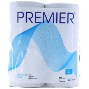 Premier Toilet Tissue 190 Pulls 2 Ply 4 Rolls