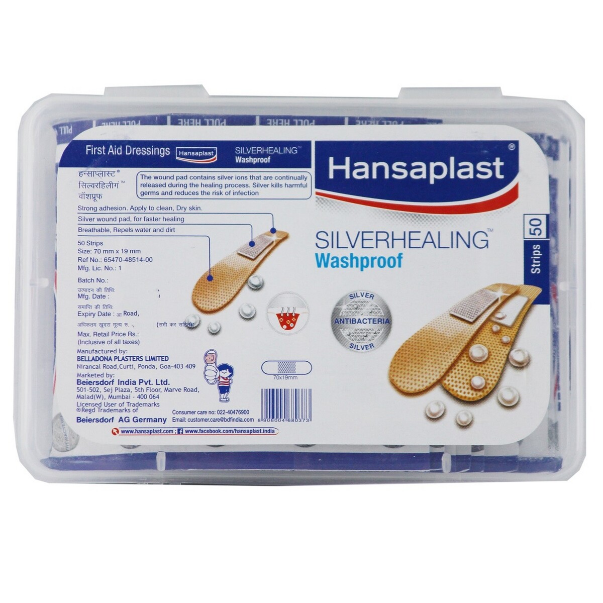 Hansaplast Band-Aid Silver Wash Proof 50's