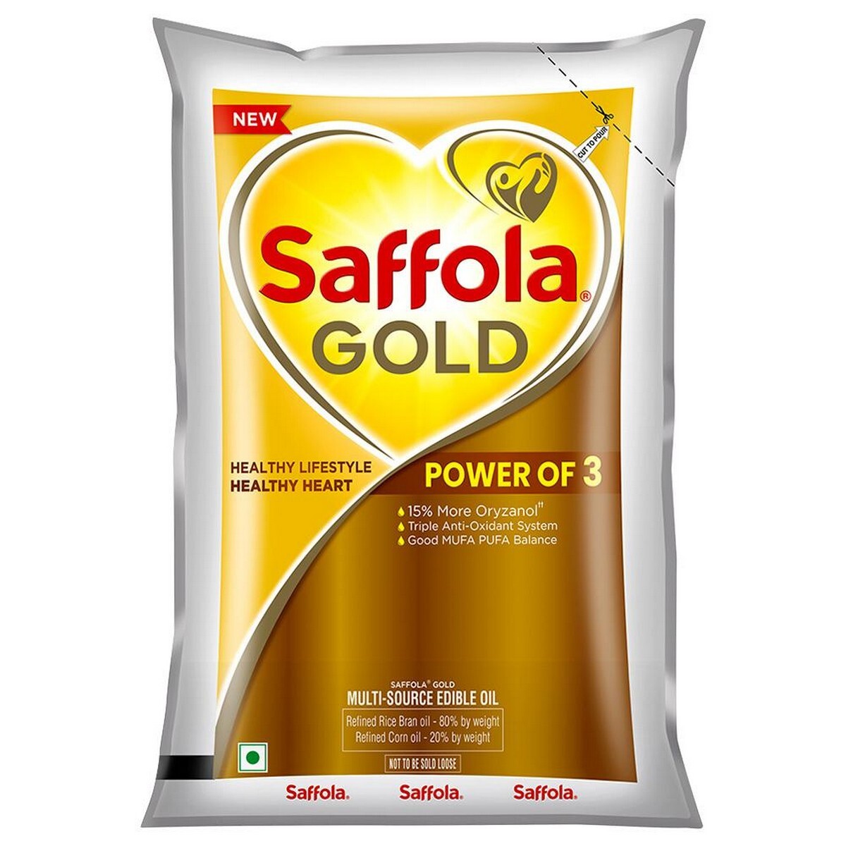 Saffola Gold Vegetable Oil Pouch 1Litre