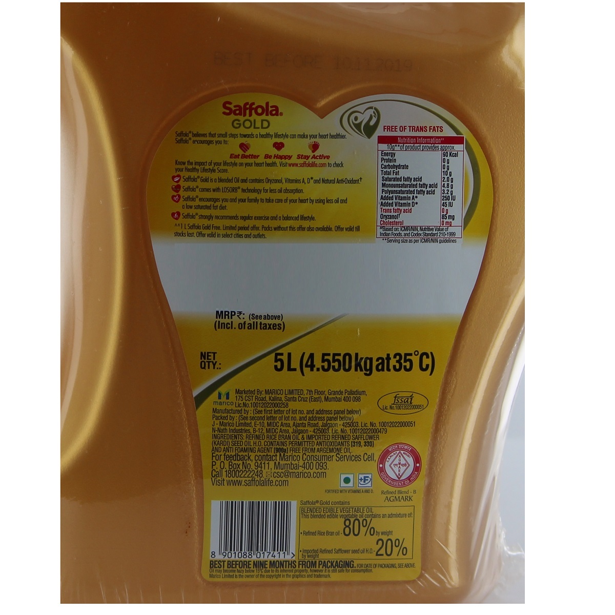 Saffola Gold Vegetable Oil 5 Litre
