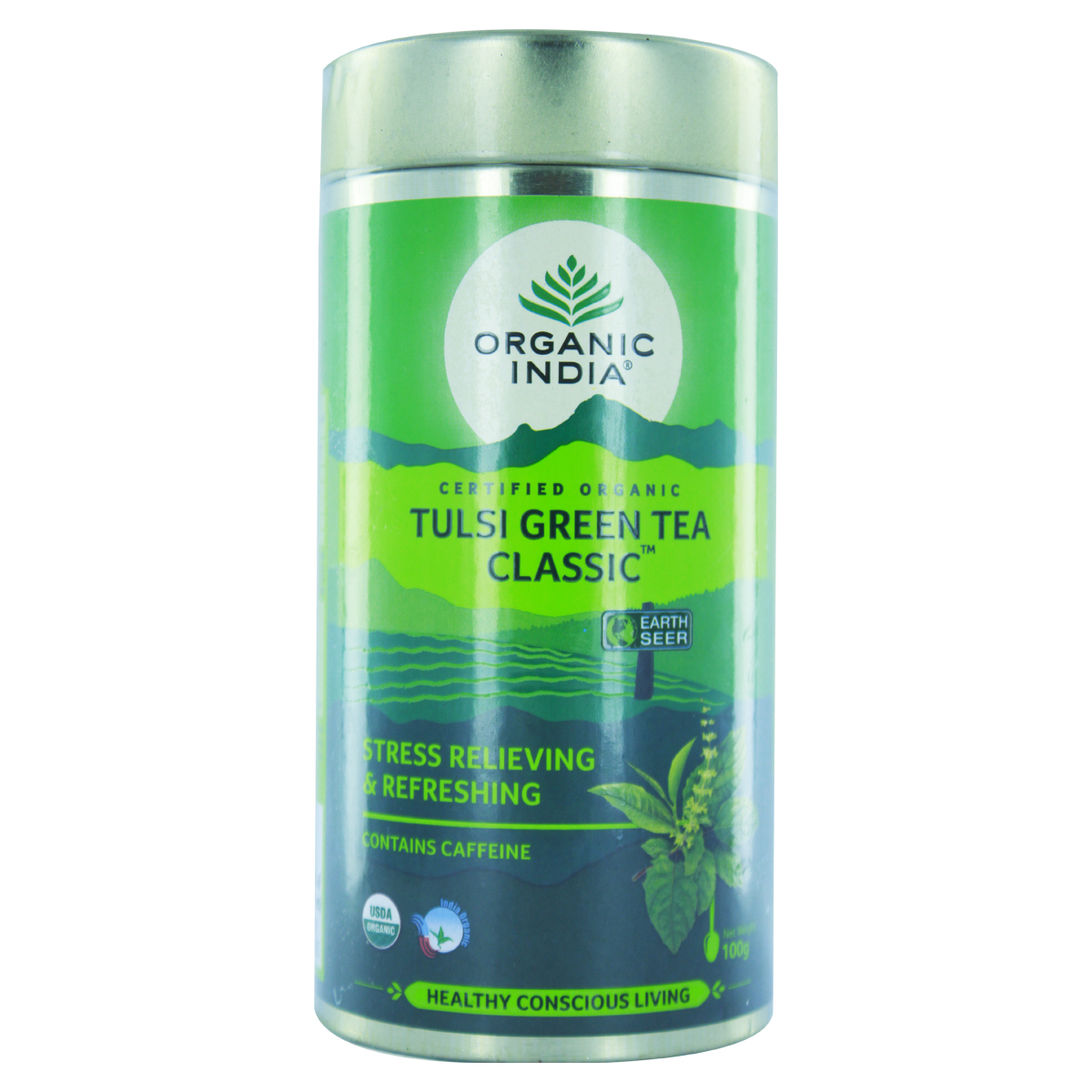 Organic India Tulsi Green Tea Tin 100g