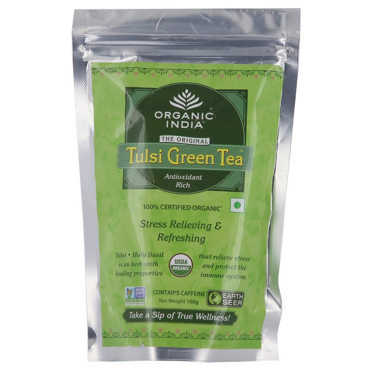 Organic India Tulsi Green Tea Pouch 100g