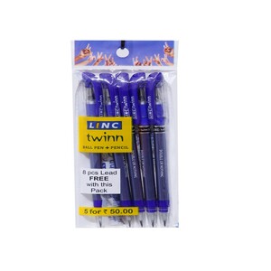 Linc Twin Pen Blu+HB Pncl 5's