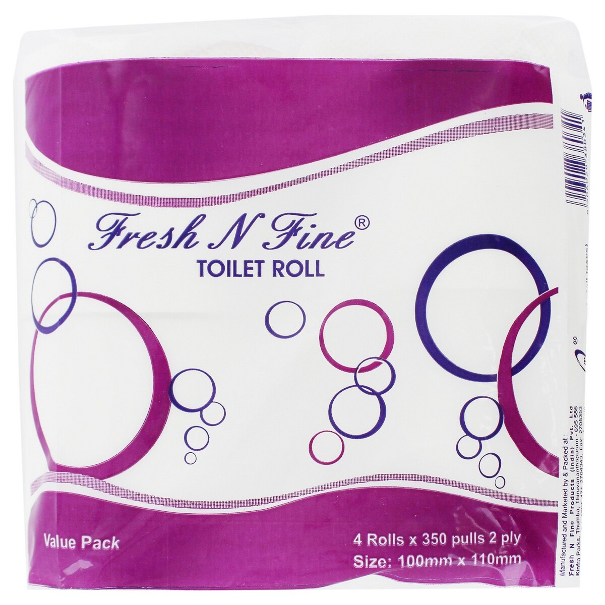 Fresh N Fine Toilet Roll 350 Sheets 4 Rolls
