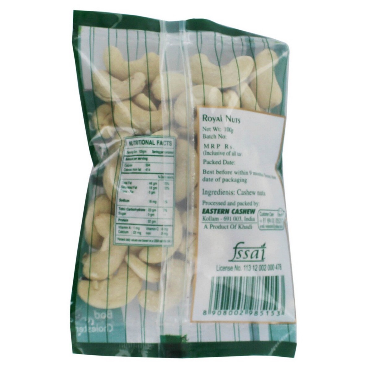 Royal Nut Plain Cashew W 240 100g