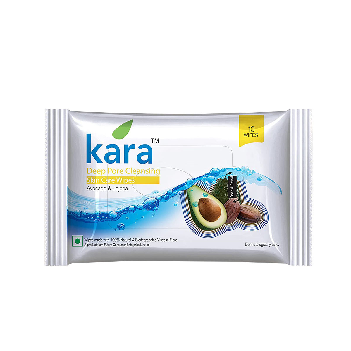 Kara Deep Pore Cleansing Wipes Jojoba + Avocado 10's