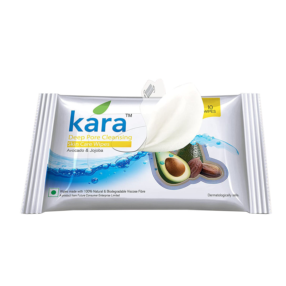 Kara Deep Pore Cleansing Wipes Jojoba + Avocado 10's