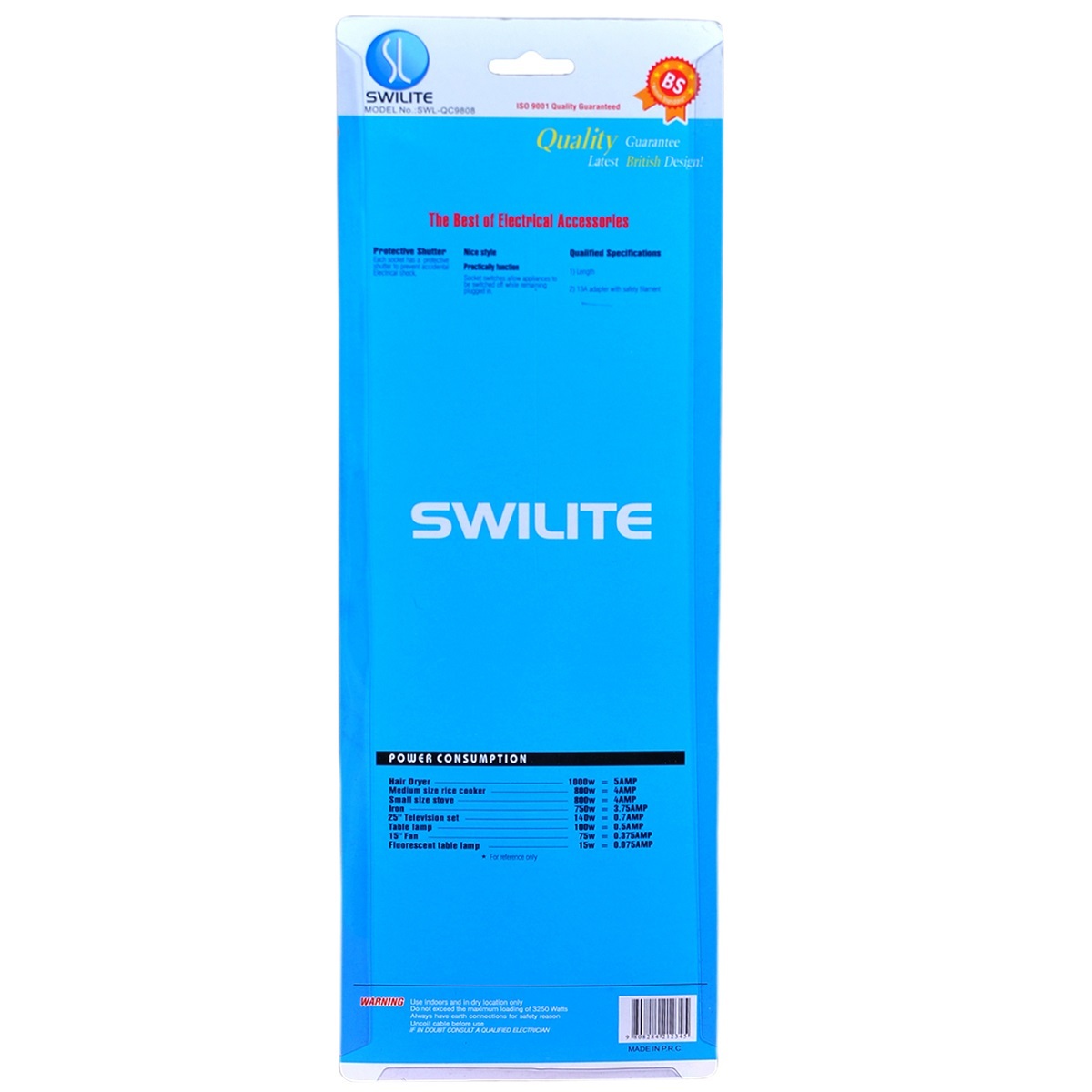 Swilite Extention Socket 4W 3Mtr QC9808