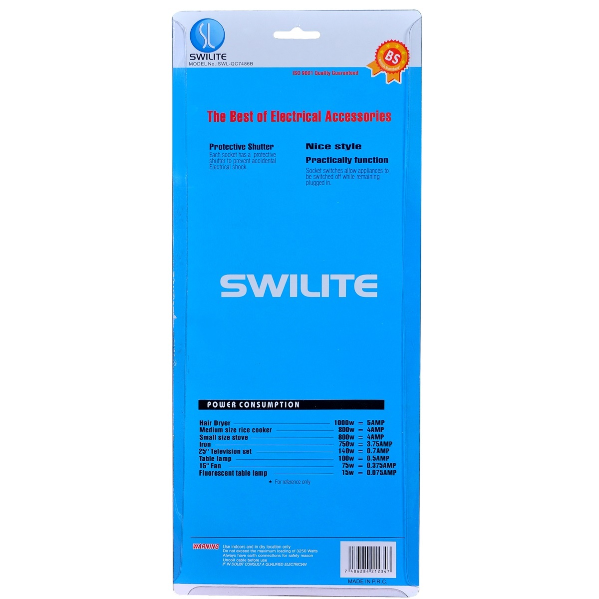 Swilie Extention Socket 4W 2Mtr QC7486B