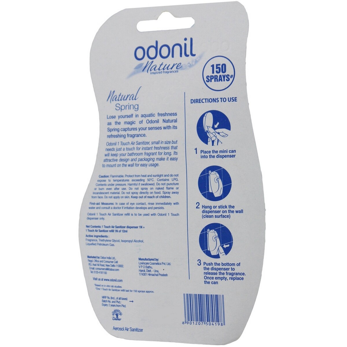 Odonil 1 Touch Air Sanitizer Dispenser Natural Spring 1's