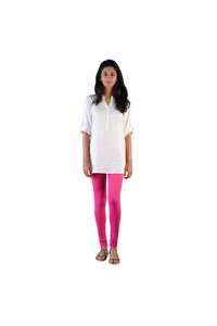 Twin Birds Women Solid Colour Churidar Legging with Signature Wide Waistband - Mystic Pink- Size - Extra Large