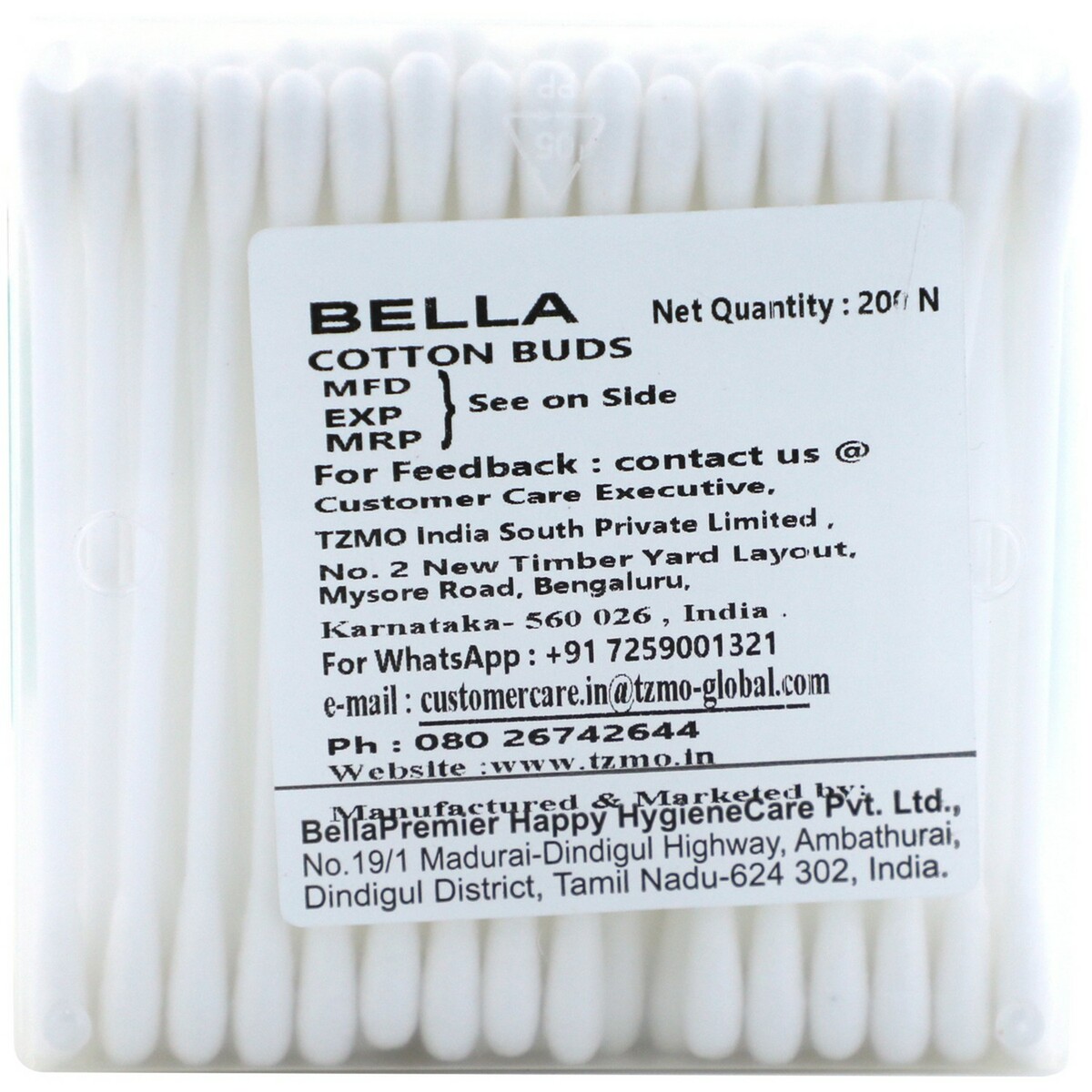 Bella Cotton Buds Aloe Vera 200's