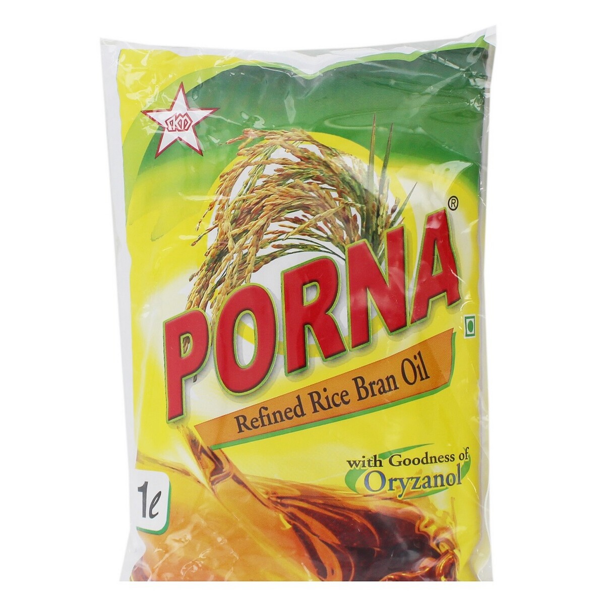 Porna Refined Rice Bran Oil Pouch 1Litre