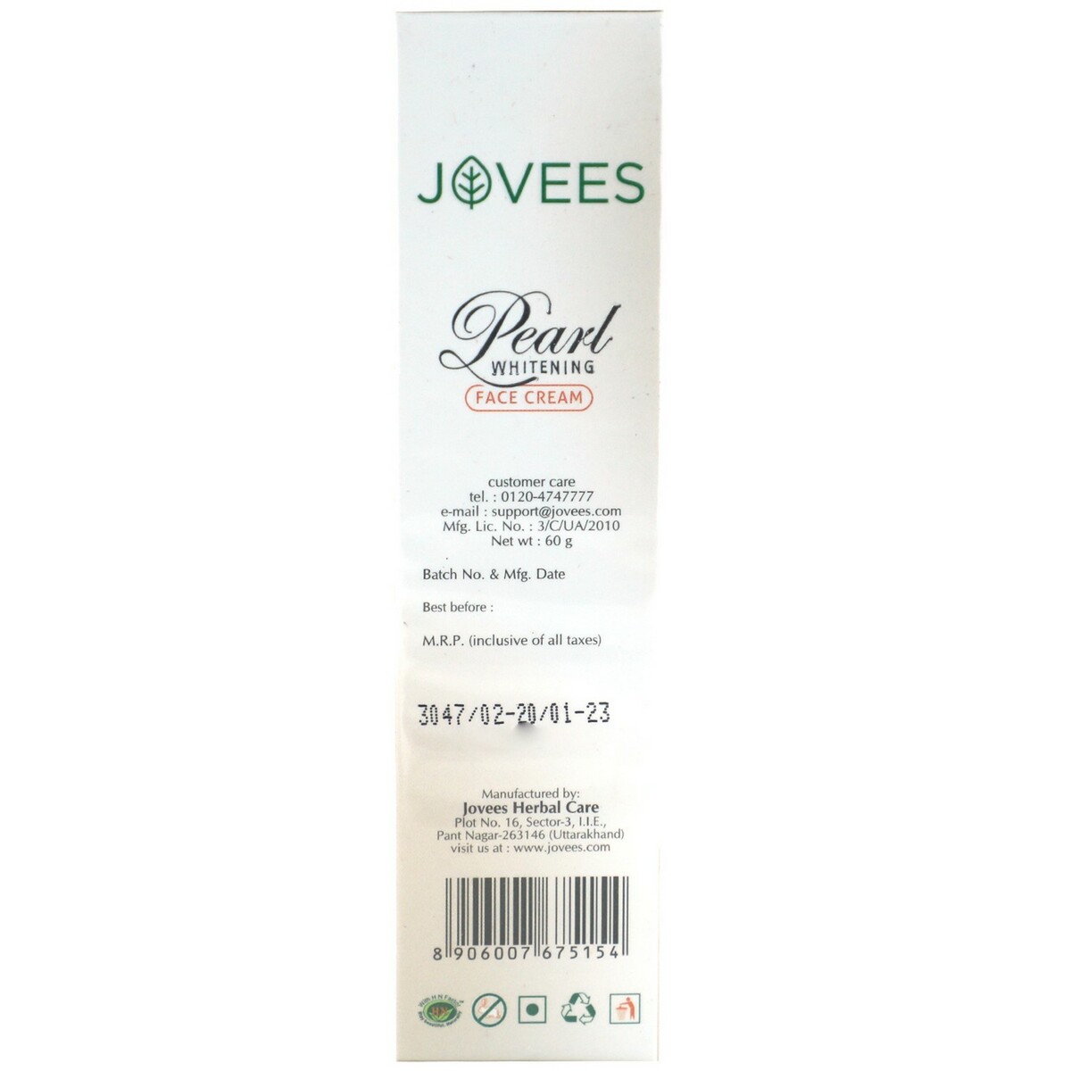 Jovees Face Cream Pearl Whitening 60g
