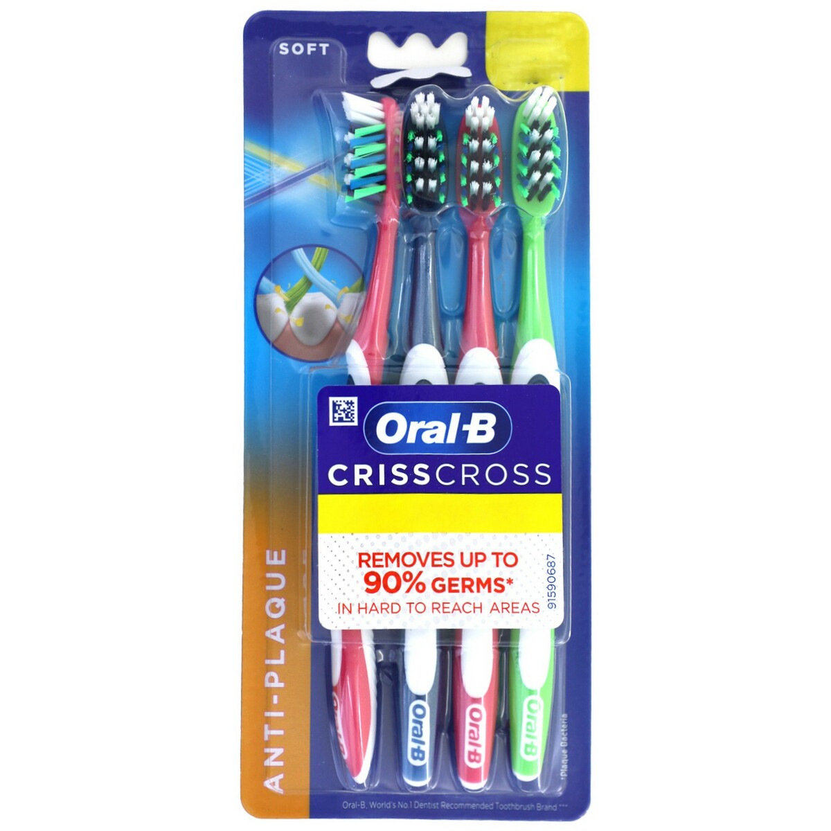 Oral-B Toothbrush Pro-Health Base Soft 2+1 Free Assorted Colours
