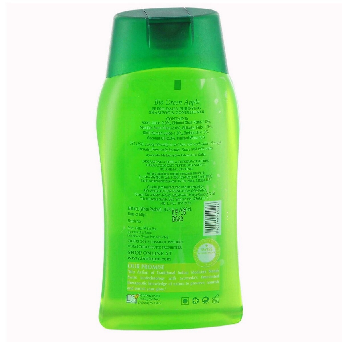 Biotique Shampoo Green Apple 180ml