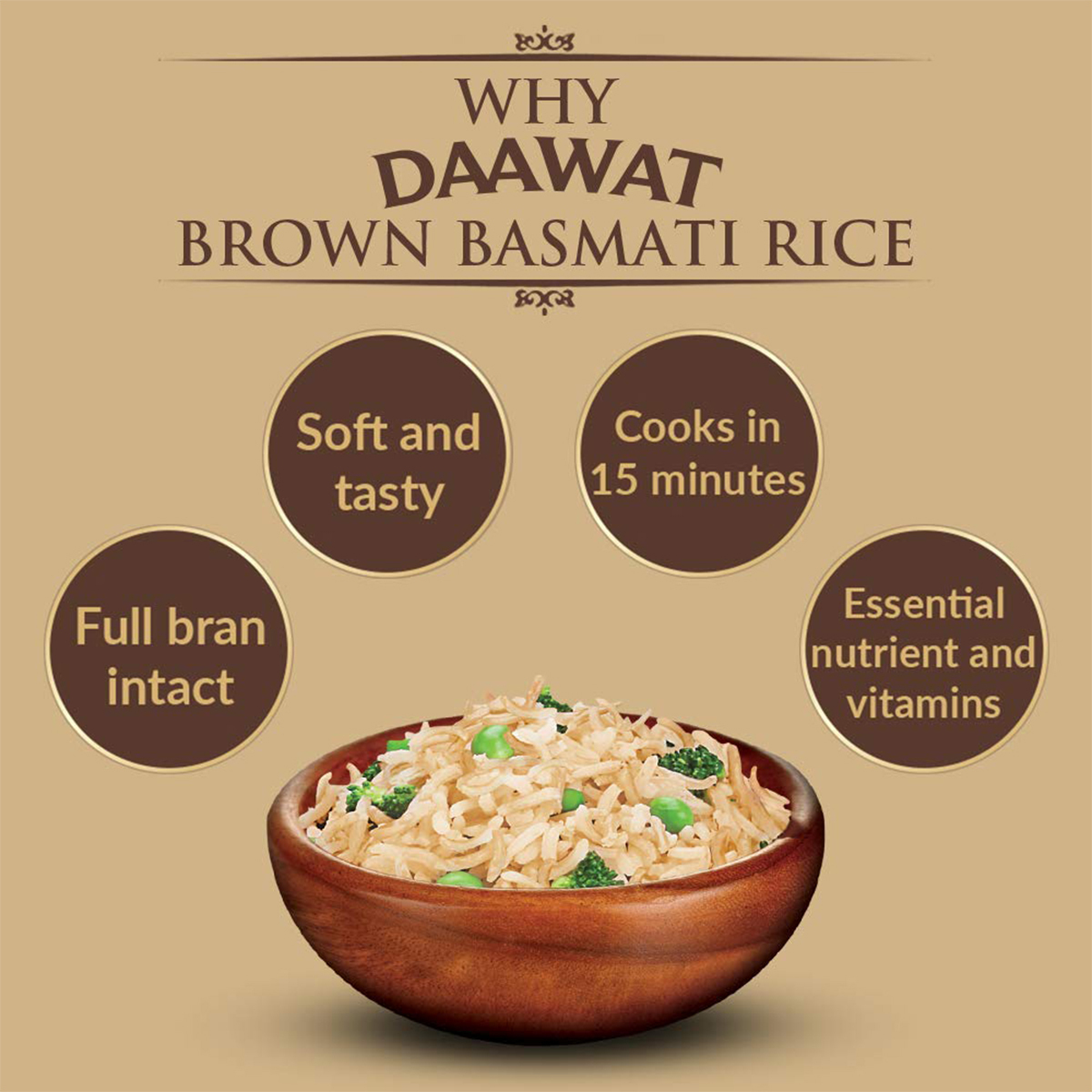 Daawat Brown Basmati Rice Jar 1kg