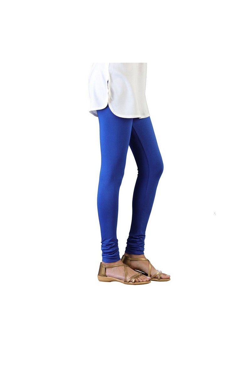 Twin Birds Women Solid Colour Churidar Legging with Signature Wide Waistband - Bay Breeze