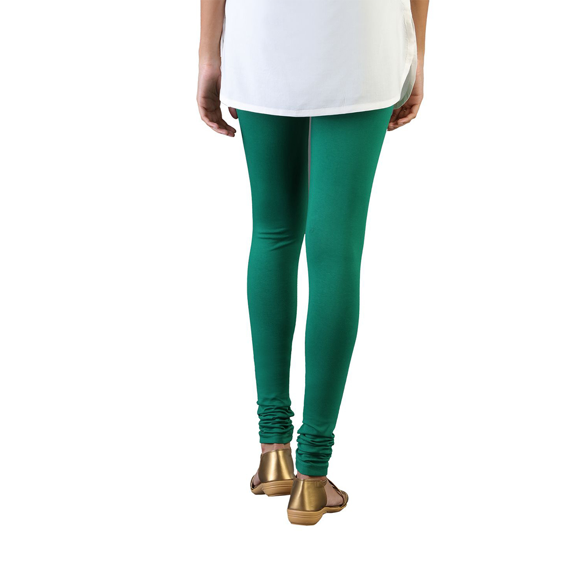 Twin Birds Women Solid Colour Churidar Legging with Signature Wide Waistband - New Leaf