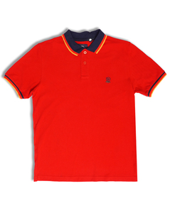 Marco Donateli Mens Regular Fit Navy & Red Solid Polo T-Shirt