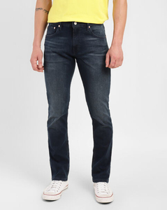 Levis Mens Solid Egyptian Blue Skinny Fit Jeans