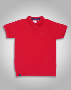 Cortigiani Kids Regular Fit Red Solid T-Shirt