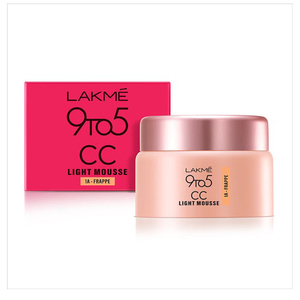 Lakme 9to5 CC Light Mousse with Vitamin E & a Hint of Foundation , Matte finish, Non-Comedogenic, lightweight mousse foundation, 25gm , Light Brown