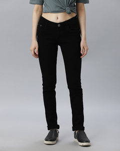 Vie Ladies Slim Fit Black Jeans