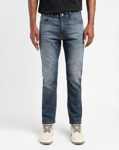 Levis Mens Solid Lapis Blue Slim Tapered Fit Jeans