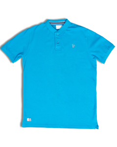 Cortigiani Mens Regular Fit Blue Solid Polo T-Shirt