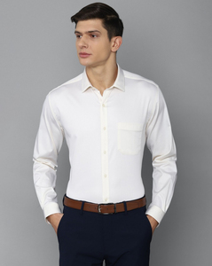 Louis Philippe Men Slim Fit White Solid Formal Shirt