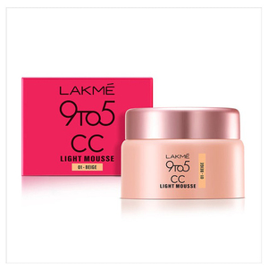 Lakme 9to5 CC Light Mousse with Vitamin E & a Hint of Foundation , Matte finish, Non-Comedogenic, lightweight mousse foundation, 25gm , Cream