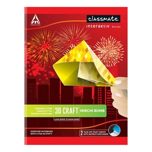 Classmate Notebook 3D Craft SL 172Pgs-2001303 Assorted Colour & Design