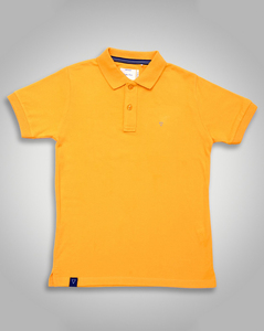 Cortigiani Kids Regular Fit Yellow Solid T-Shirt