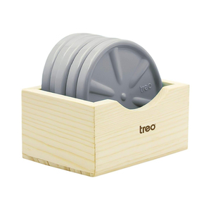 Treo Coaster With Wooden Stand 7Pc Assorted