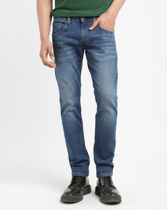 Levis Mens Solid Marlin Blue Skinny Fit Jeans