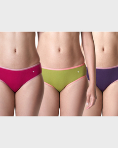 Blossom Ladies Solid Assorted Colour 3 Pieces set Panties