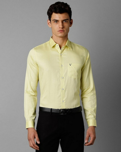 Allen Solly Sport Mens Print Yellow Slim Fit Casual Shirt
