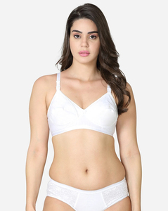 V-Star Ladies Solid White Bra
