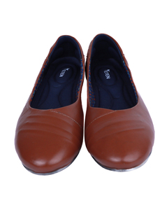 Eten Ladies Leather Tan Slip on Casual shoes