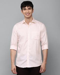 Allen Solly Mens Slim Fit Pink Print Formal Shirt