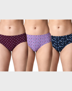 Blossom Ladies Printed Assorted Colour 3 Pieces Set Panties