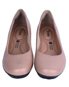 Eten Ladies Synthetic Leather Beige Slip on Casual Shoes