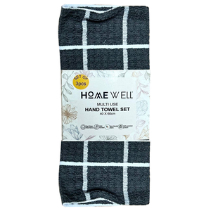 Home Well  Hand Towel Assorted Colour and Assorted Design , Pack Of 3