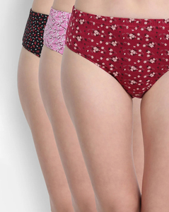 V-Star Ladies Printed Assorted Colour 3 Pieces Set Panties