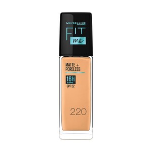 Maybelline New York Fit Me Matte + Poreless Liquid Foundation, 220 Natural Beige , Matte Foundation , Oil Control Foundation , Foundation With SPF, 30 ml