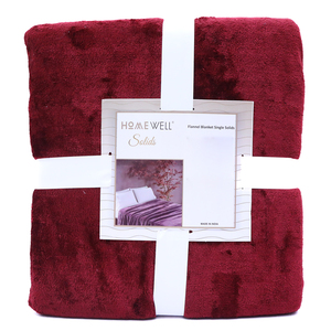 Home Well Single Size Flannel Blanket Dyed Assorted Colour