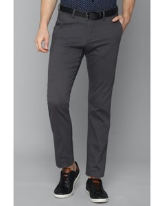 Allen Solly Sport Mens Solid Grey Slim Fit Casual Trousers