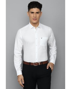 Allen Solly Sport Mens Solid White Slim Fit Casual Shirt