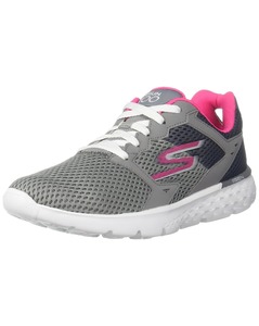 Skechers Ladies Mesh Charcoal Lace-Up Sports Shoes